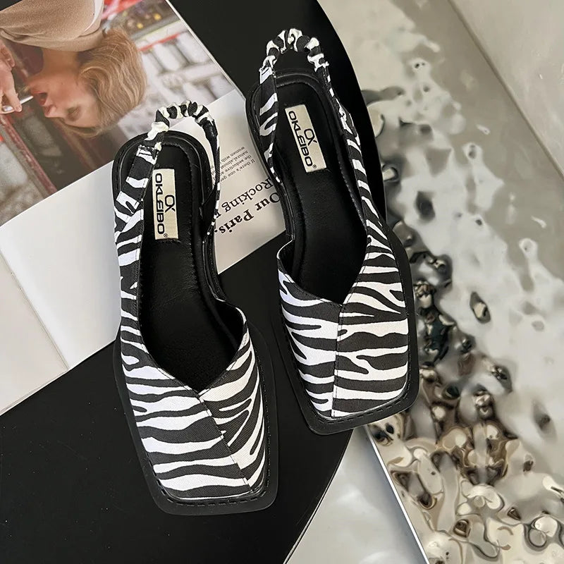 Beatrice | Damen Frühling Minimalistische Slingback Ballerina-Heels - Elle Zürich