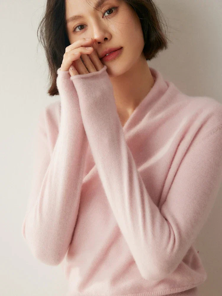 Kate | Women’s Elegant Wrap Crossover Chic Sweater - Elle Zürich