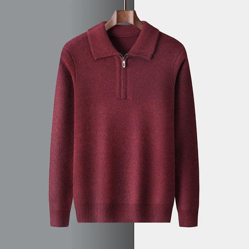 Malte | Herren Winter-Strickpullover mit Half-Zip - Elle Zürich