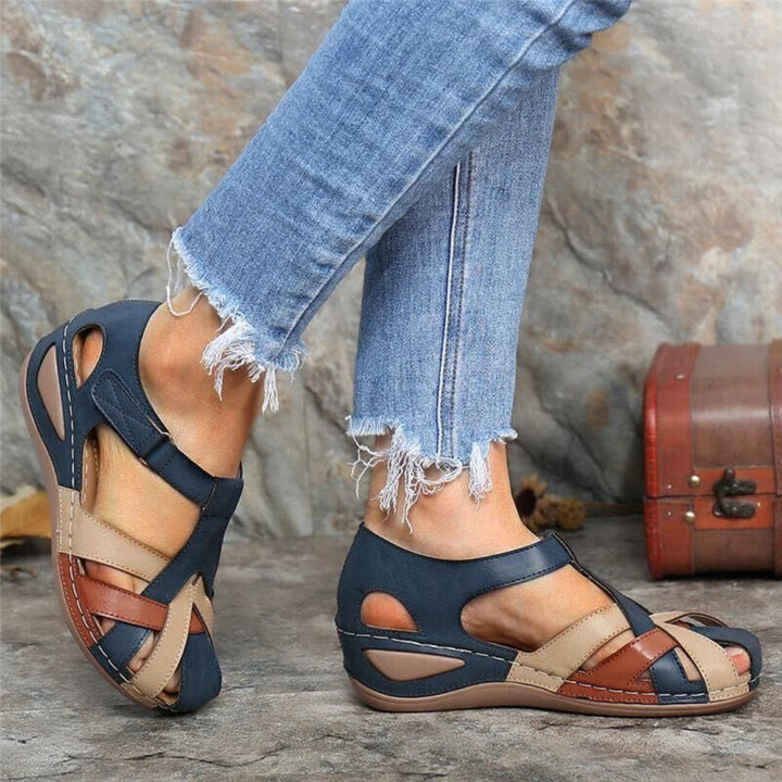 Isabella | Damen Frühlings Colorblock Sandalen mit Geschlossener Spitze - Elle Zürich