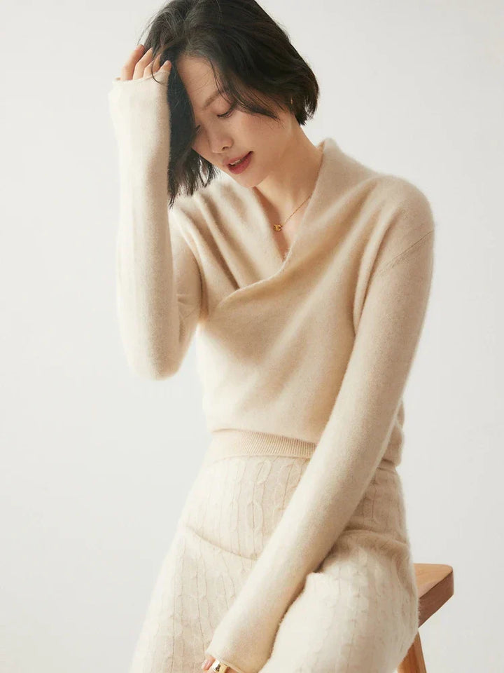 Kate | Women’s Elegant Wrap Crossover Chic Sweater - Elle Zürich