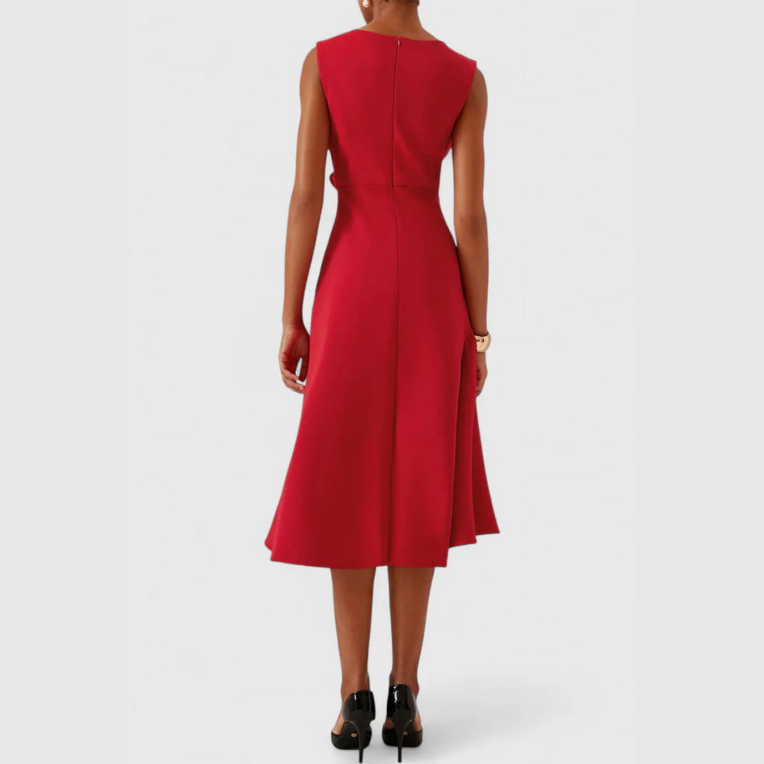 Andrea | Damen Drapiertes Asymmetrisches Midikleid - Elle Zürich