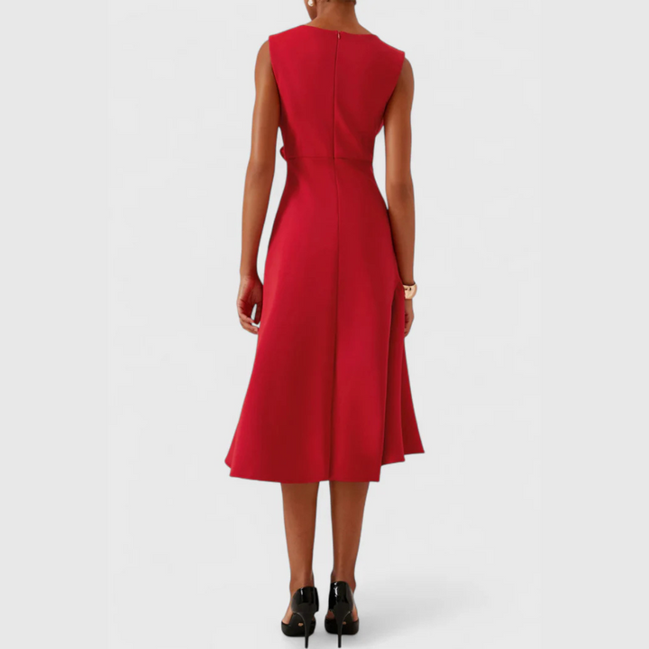 Andrea | Damen Drapiertes Asymmetrisches Midikleid - Elle Zürich