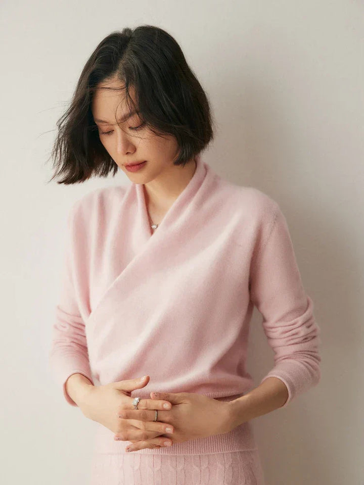 Kate | Women’s Elegant Wrap Crossover Chic Sweater - Elle Zürich