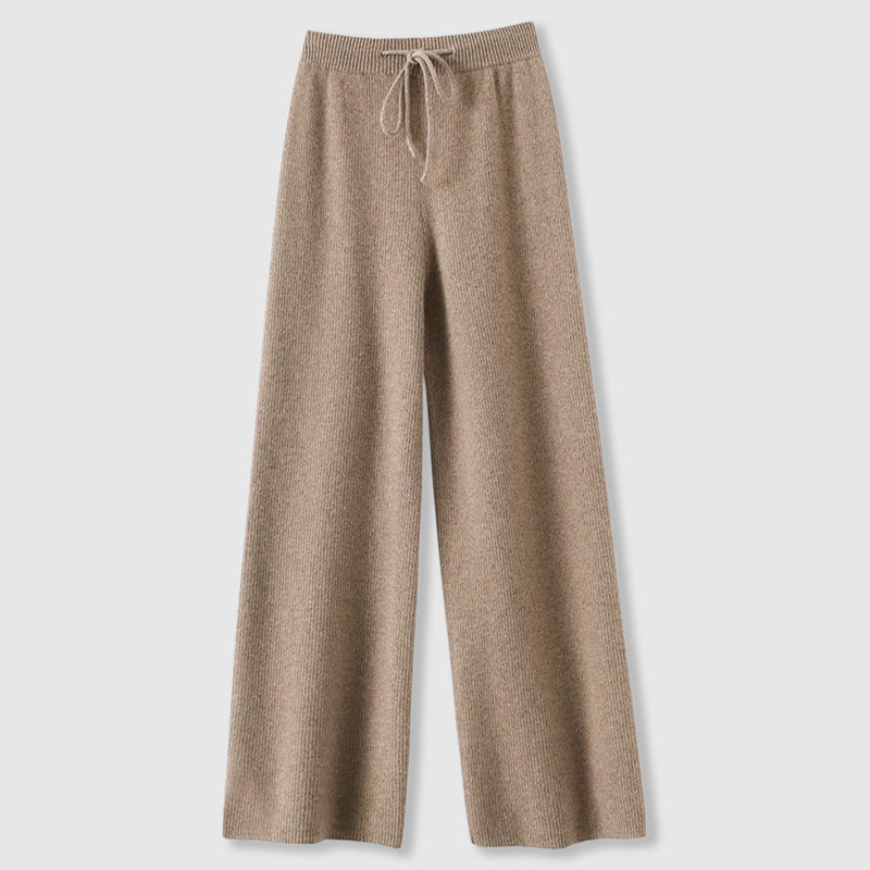 Eva | Women’s Winter Wide Leg Knit Pants - Elle Zürich