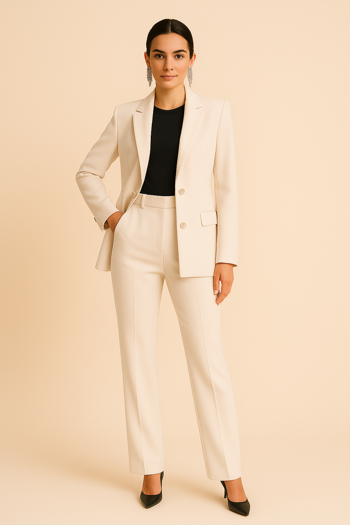 Elke | Damen Maßgeschneiderter Blazer mit Faltenhose, Zweiteiliges Set - Elle Zürich