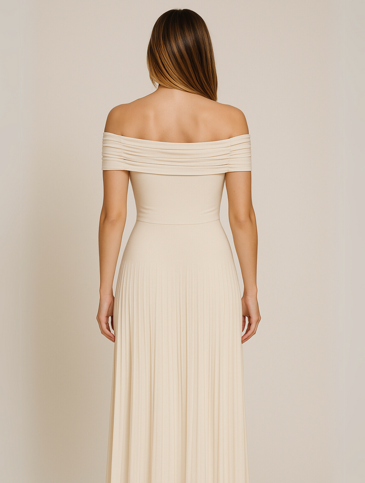 Abigail | Damen Plissiertes Maxi-Hochzeitsgastkleid - Elle Zürich