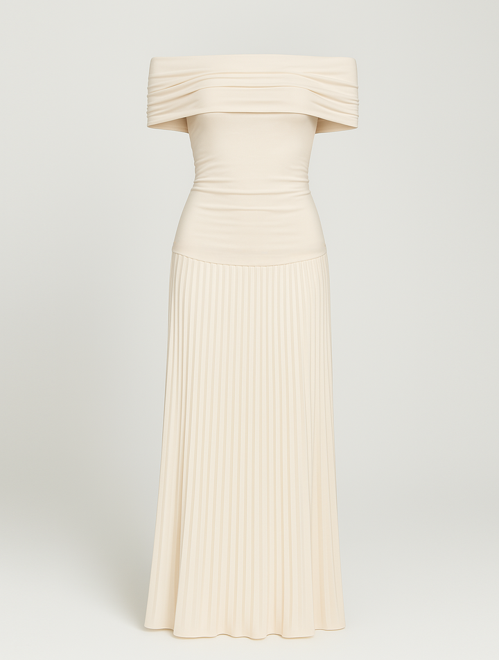 Abigail | Damen Plissiertes Maxi-Hochzeitsgastkleid - Elle Zürich