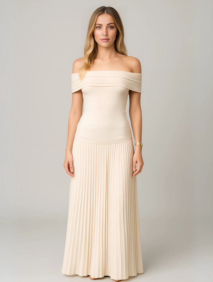 Abigail | Damen Plissiertes Maxi-Hochzeitsgastkleid - Elle Zürich