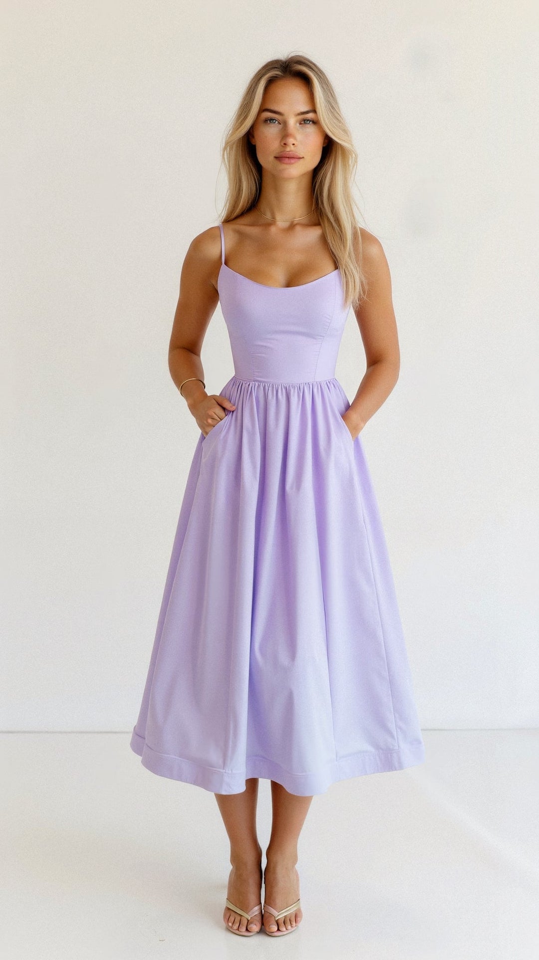 Maria | Women’s A Line Midi Dress Ascot Style - Elle Zürich
