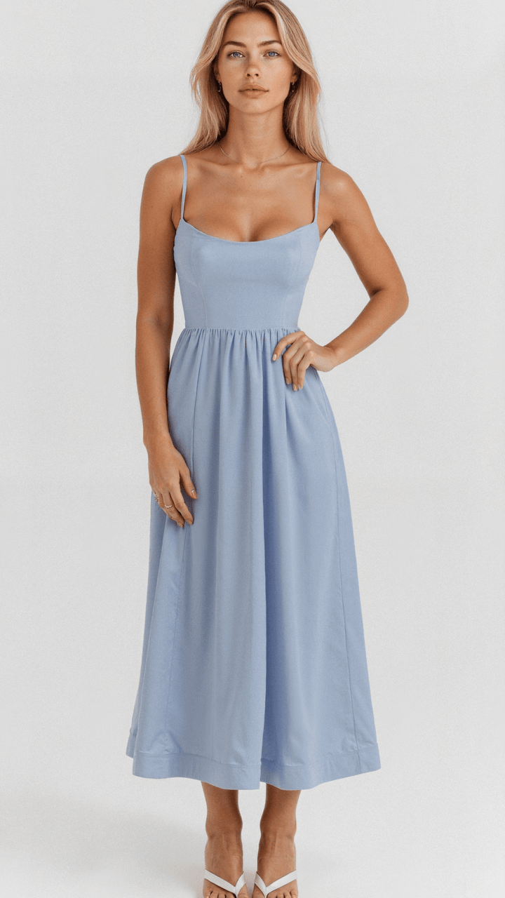 Maria | Women’s A Line Midi Dress Ascot Style - Elle Zürich