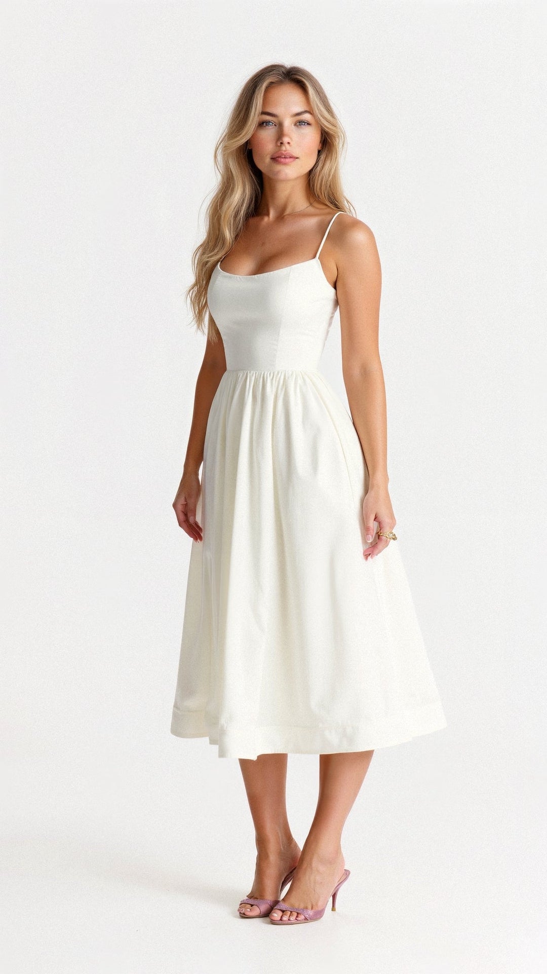 Maria | Women’s A Line Midi Dress Ascot Style - Elle Zürich