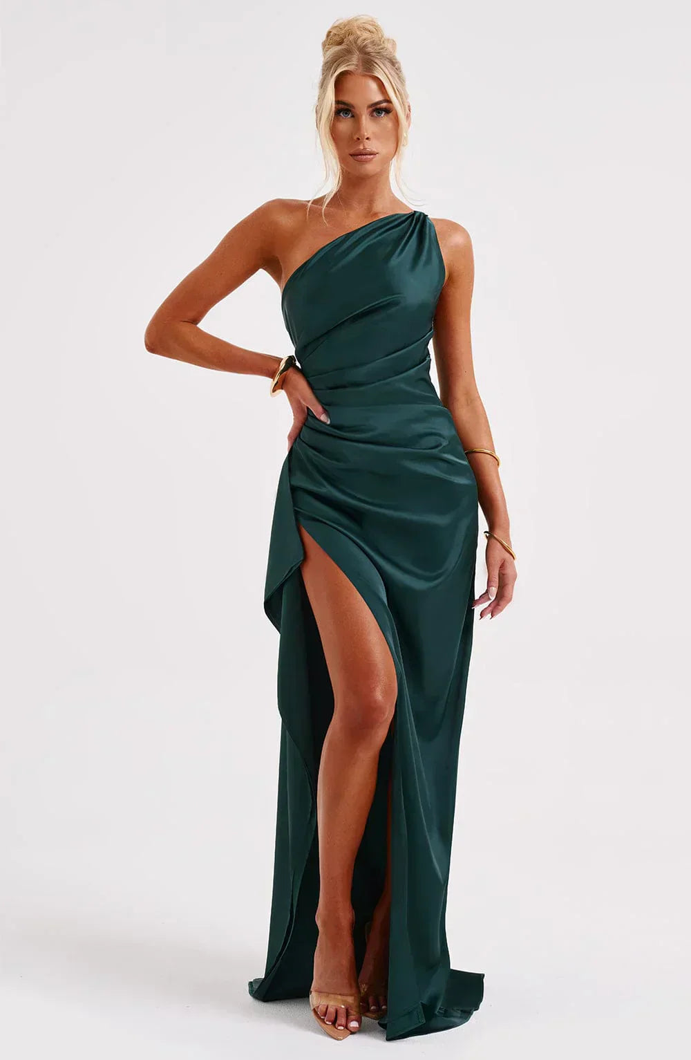 Bettina | Damen One-Shoulder Maxi-Kleid mit Schlitz - Elle Zürich