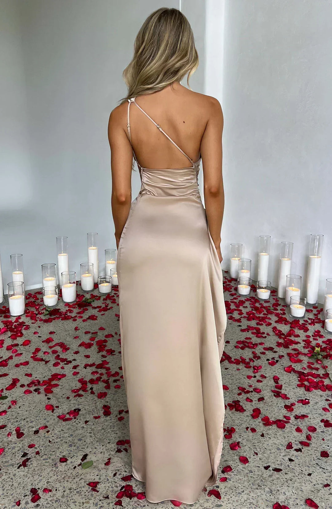 Bettina | Damen One-Shoulder Maxi-Kleid mit Schlitz - Elle Zürich