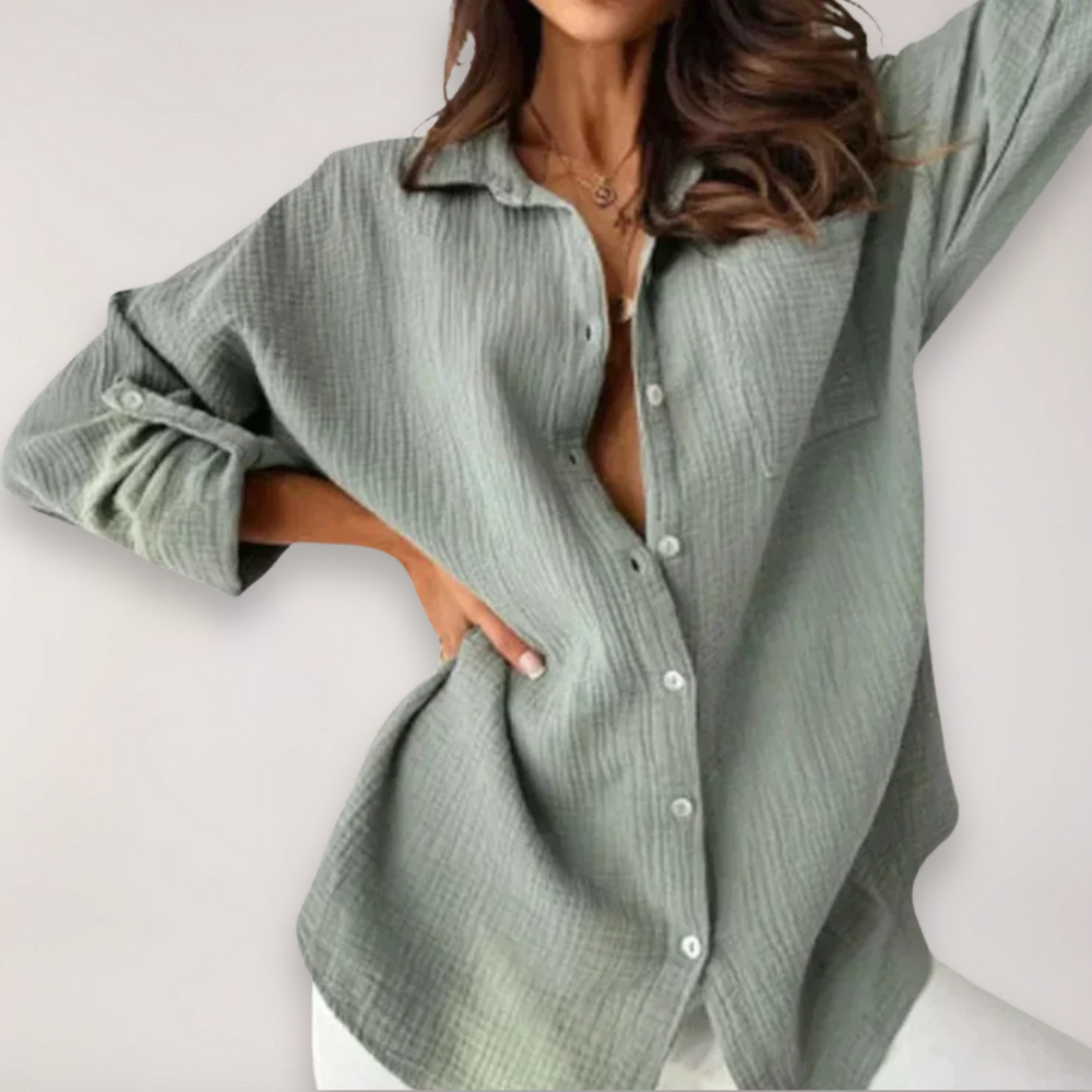 Eleanor | Women’s Button Front Roll Up Shirt - Elle Zürich