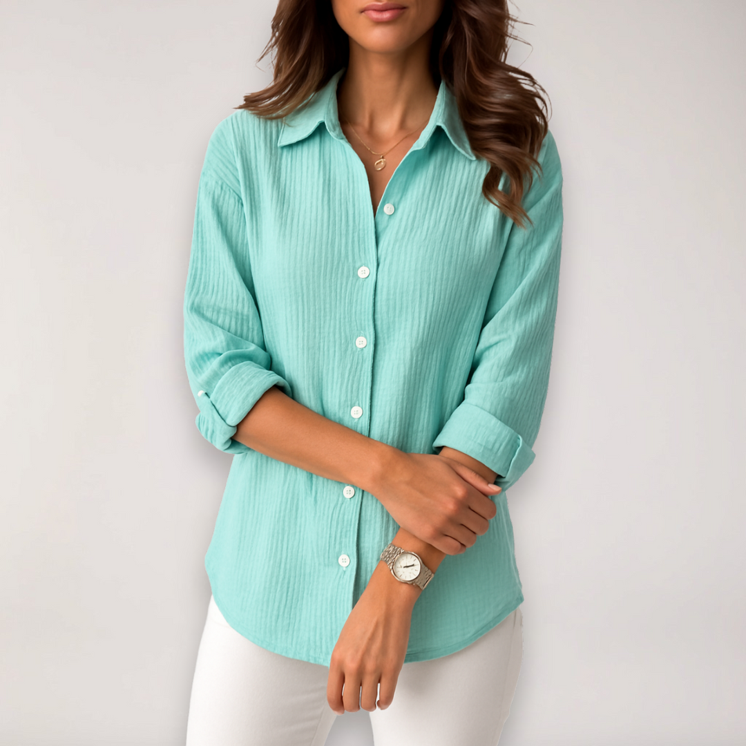 Eleanor | Women’s Button Front Roll Up Shirt - Elle Zürich