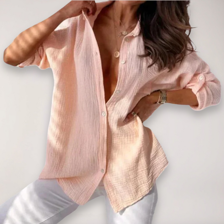 Eleanor | Women’s Button Front Roll Up Shirt - Elle Zürich