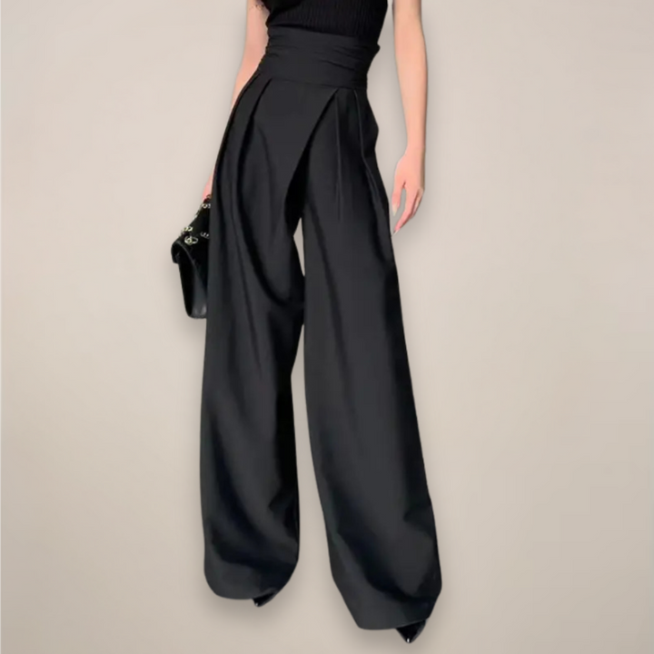 Makayla | Women’s High Waisted Wide Leg Trousers - Elle Zürich