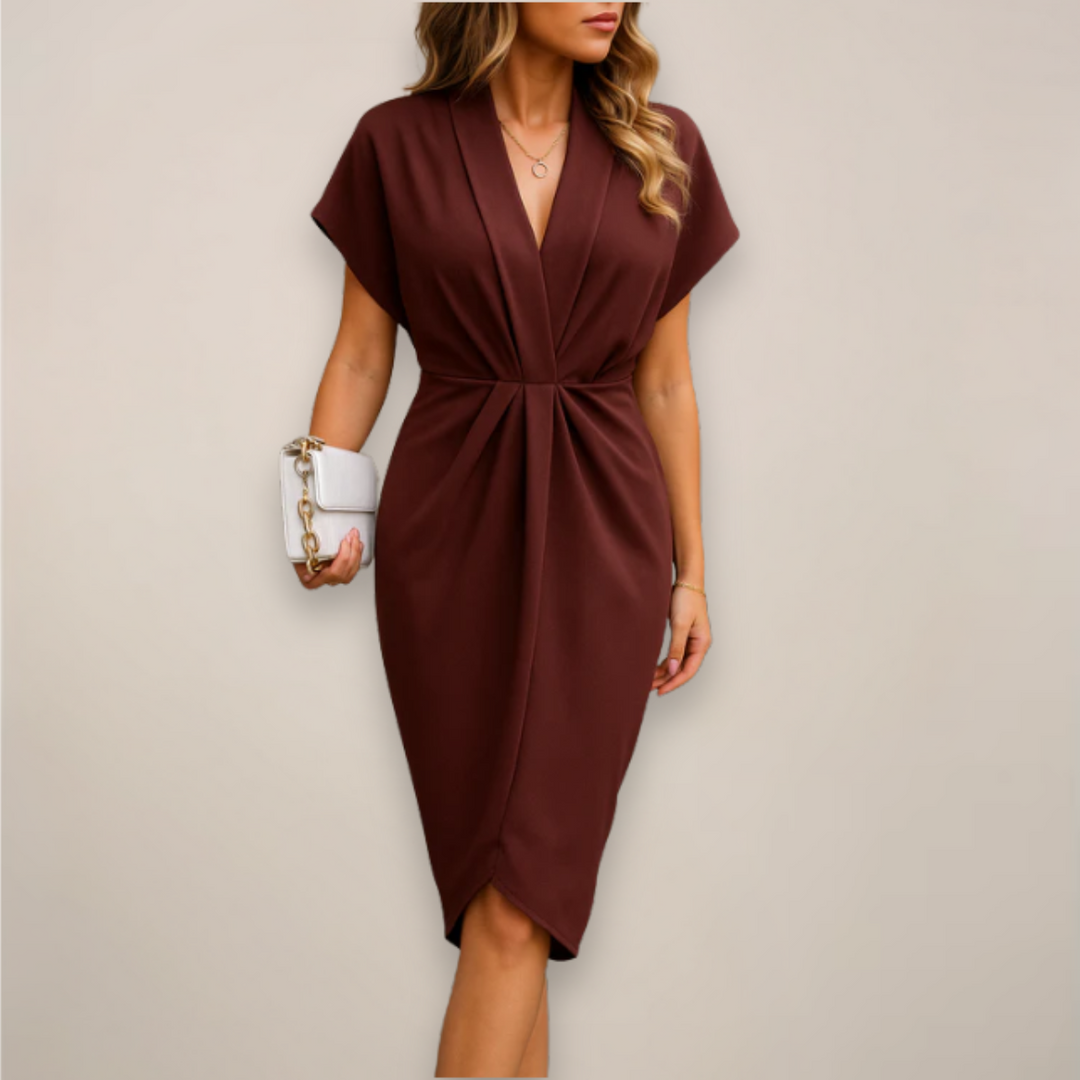 Tanja | Damen Midi-Wickelkleid für besondere Anlässe - Elle Zürich