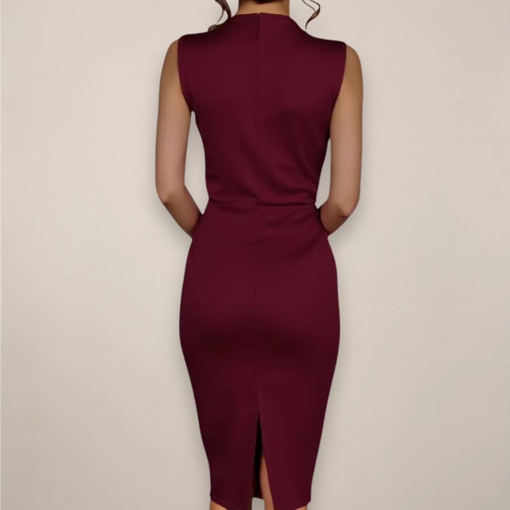 Sabina | Damen Ärmelloses Sheath-Midikleid Klassisch - Elle Zürich