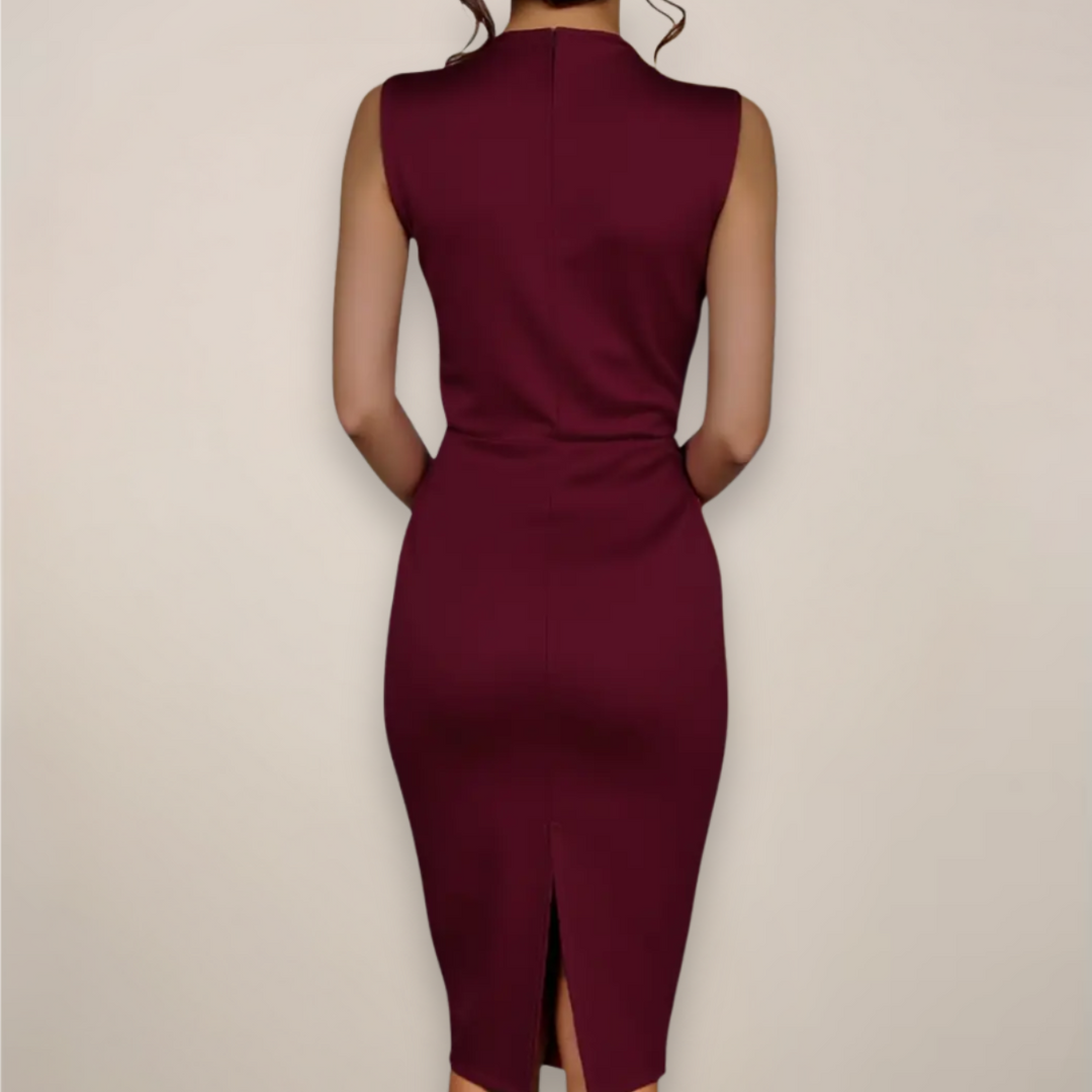 Sabina | Damen Ärmelloses Sheath-Midikleid Klassisch - Elle Zürich