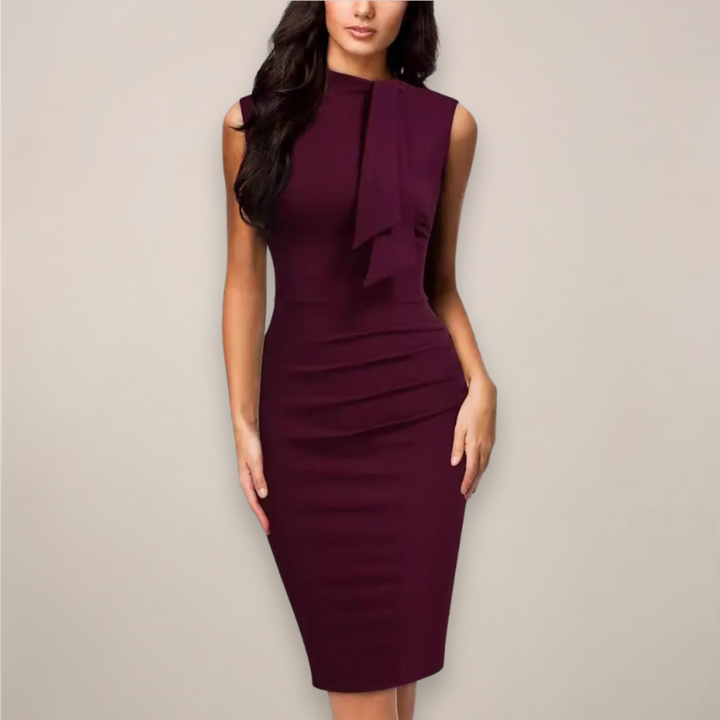 Sabina | Damen Ärmelloses Sheath-Midikleid Klassisch - Elle Zürich
