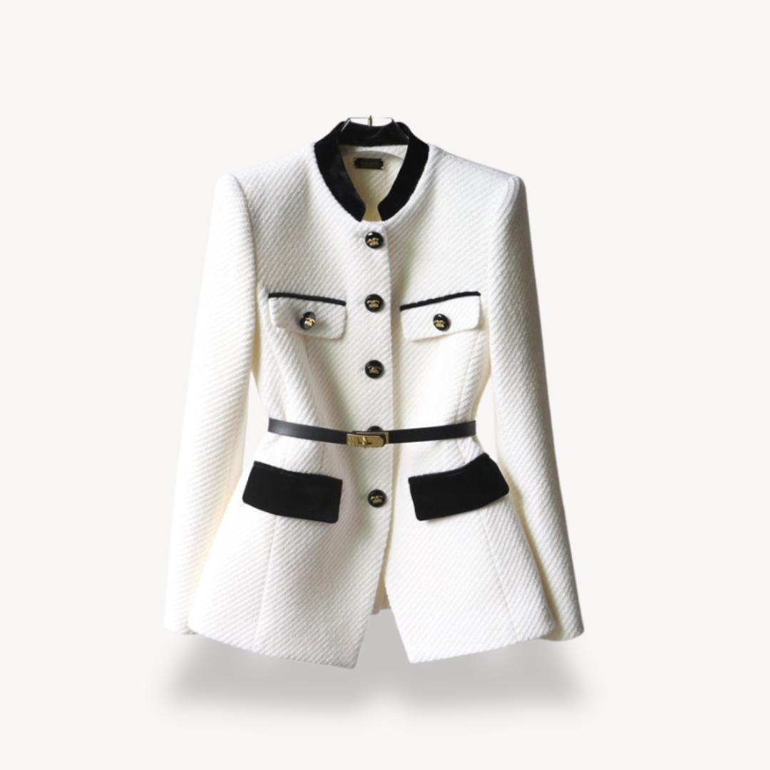 Hannah | Women’s Tailored Belted Blazer Button Style - Elle Zürich