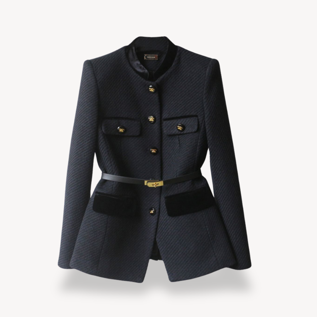 Hannah | Women’s Tailored Belted Blazer Button Style - Elle Zürich