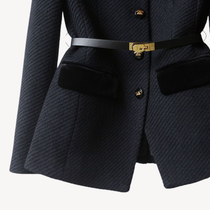 Hannah | Women’s Tailored Belted Blazer Button Style - Elle Zürich