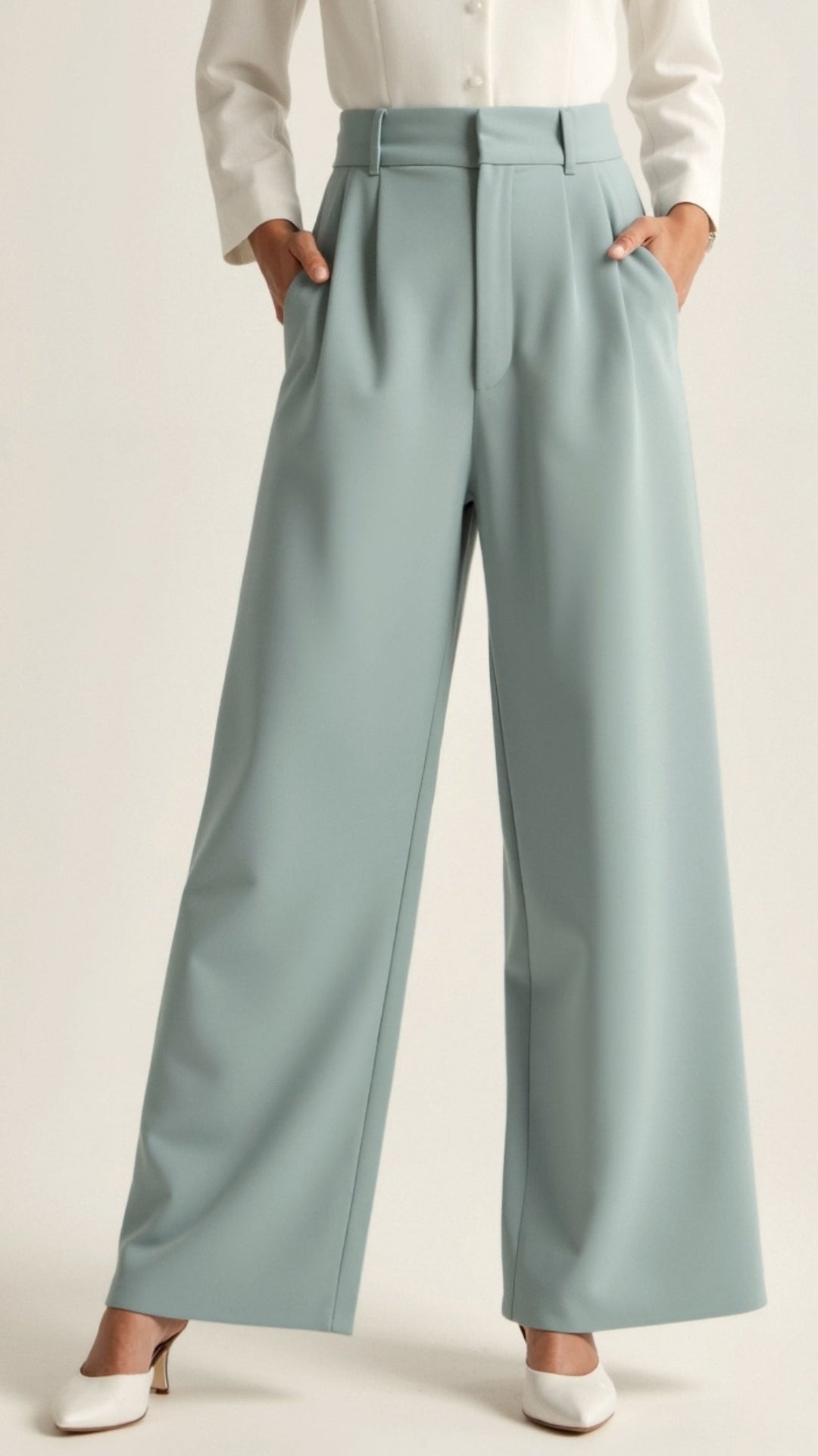 Katherine | Women’s High Waisted Wide Leg Trousers - Elle Zürich