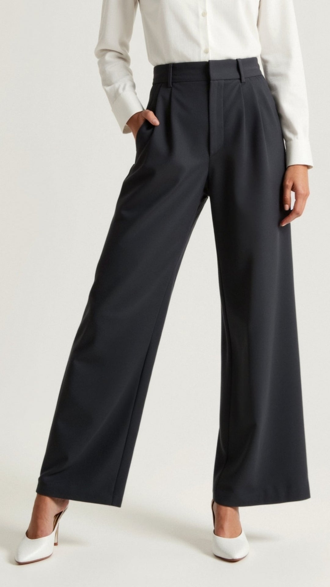 Katherine | Women’s High Waisted Wide Leg Trousers - Elle Zürich