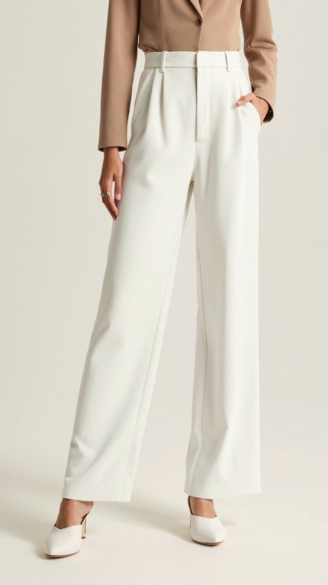Katherine | Women’s High Waisted Wide Leg Trousers - Elle Zürich