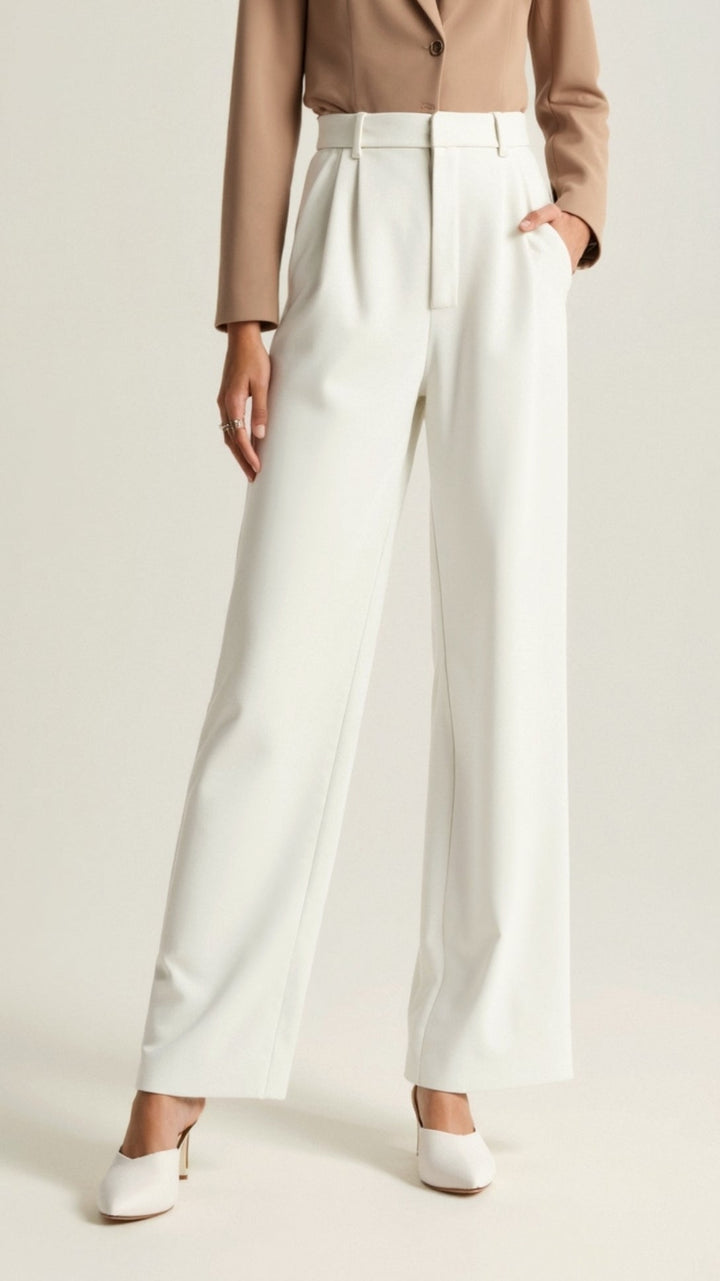 Katherine | Women’s High Waisted Wide Leg Trousers - Elle Zürich