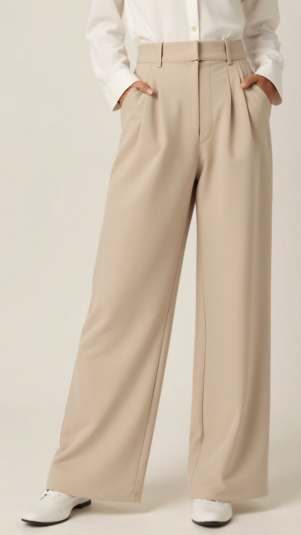 Katherine | Women’s High Waisted Wide Leg Trousers - Elle Zürich