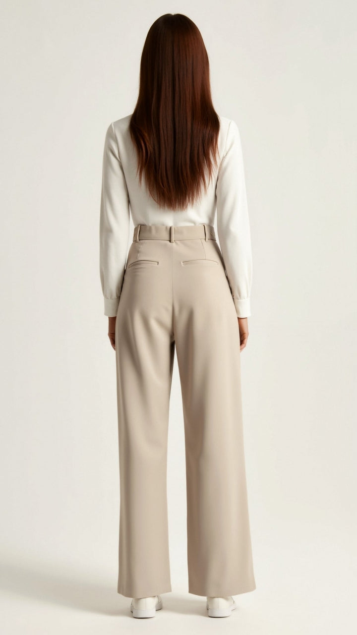 Katherine | Women’s High Waisted Wide Leg Trousers - Elle Zürich