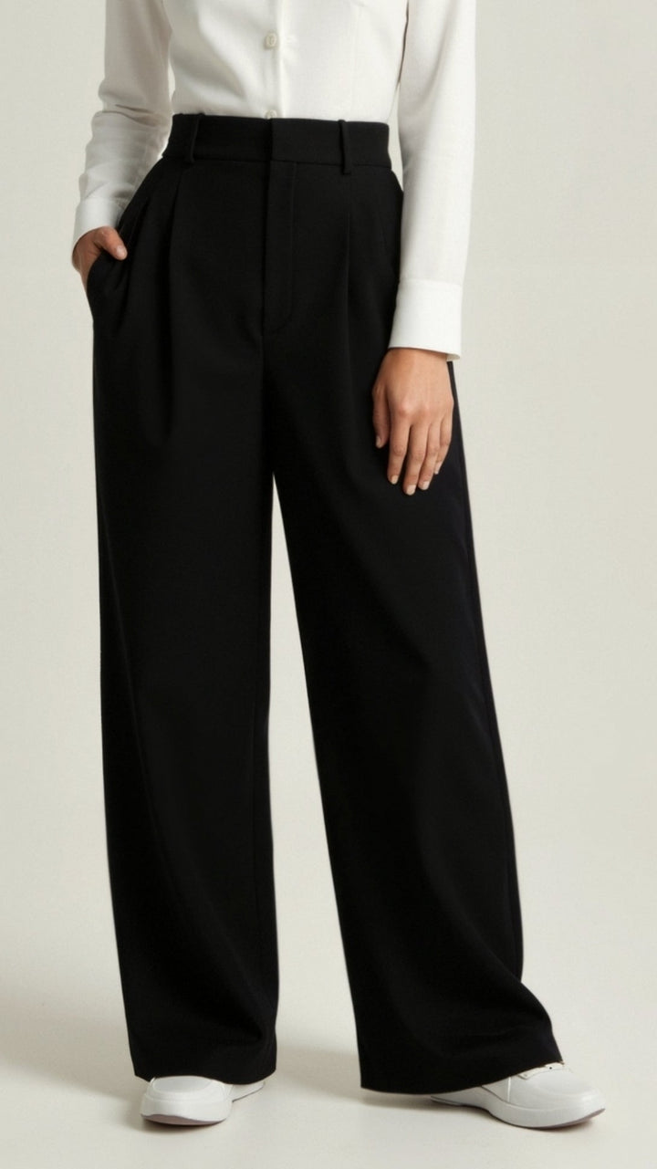 Katherine | Women’s High Waisted Wide Leg Trousers - Elle Zürich