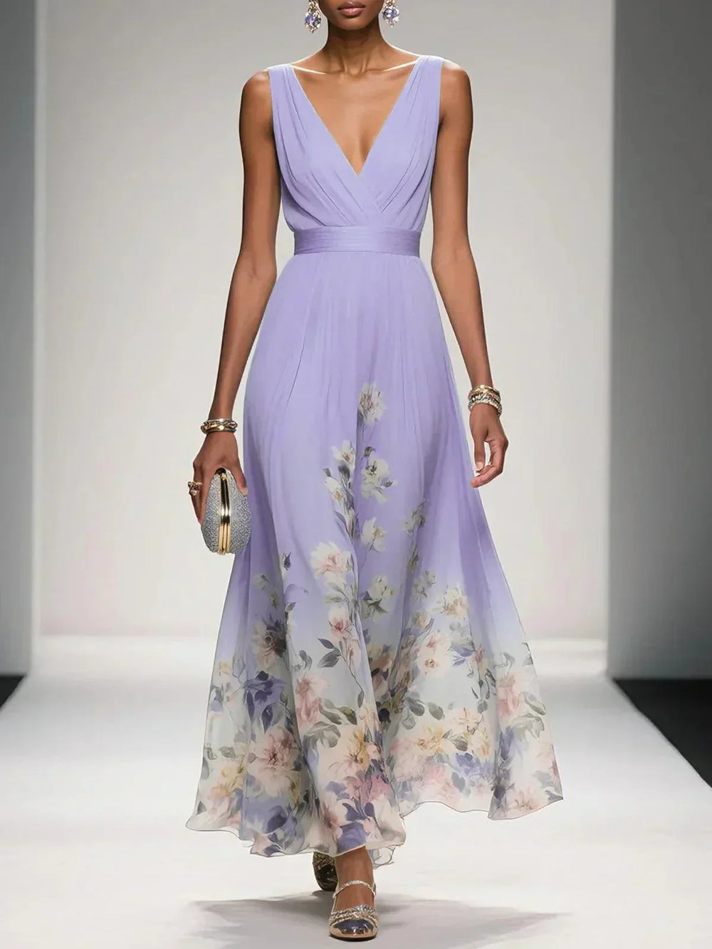 Martina | Damen Blumenmuster Kleid für Hochzeitsgäste - Elle Zürich