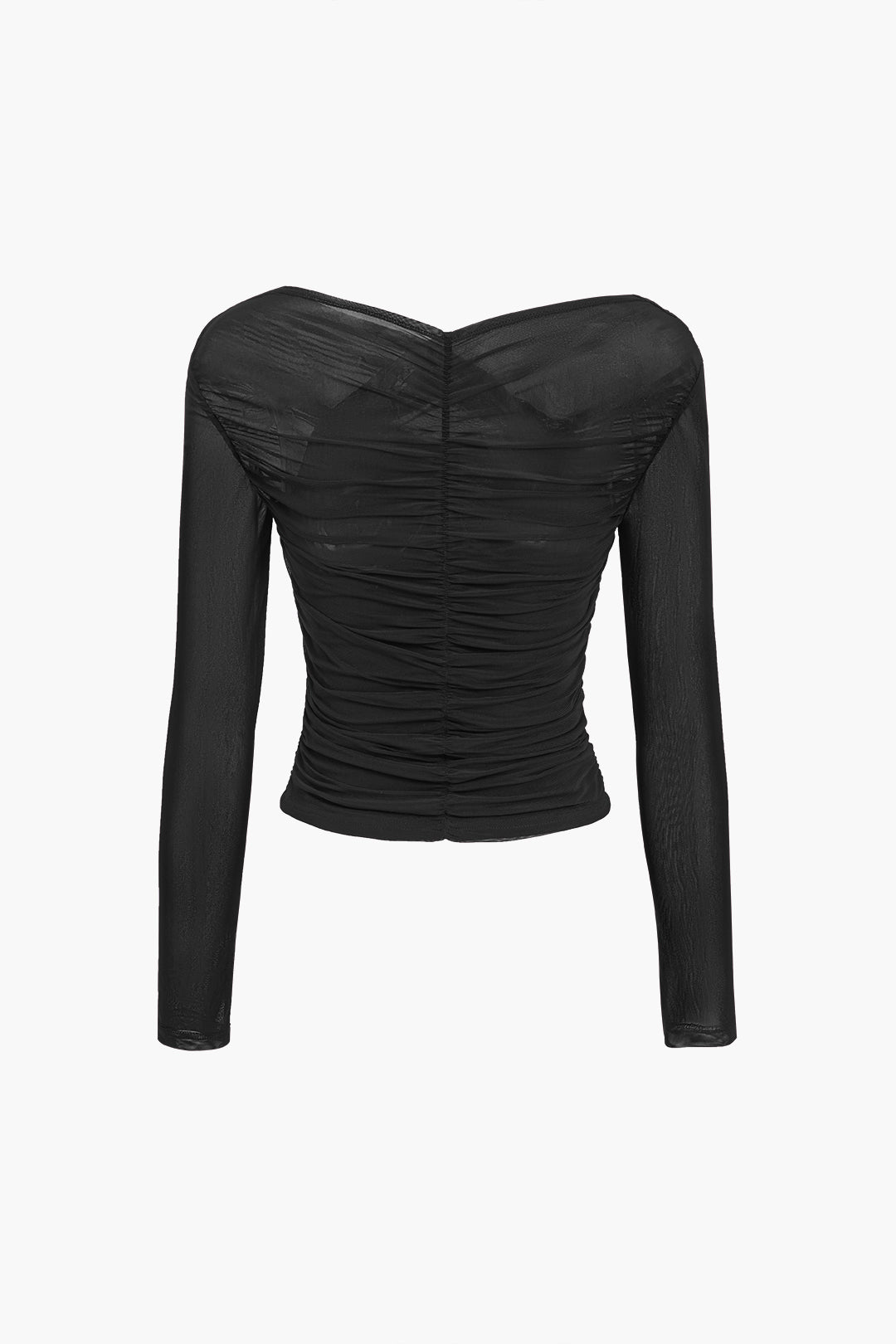 Susanne | Damen Mesh-Top mit Rüschen und langen Ärmeln - Elle Zürich