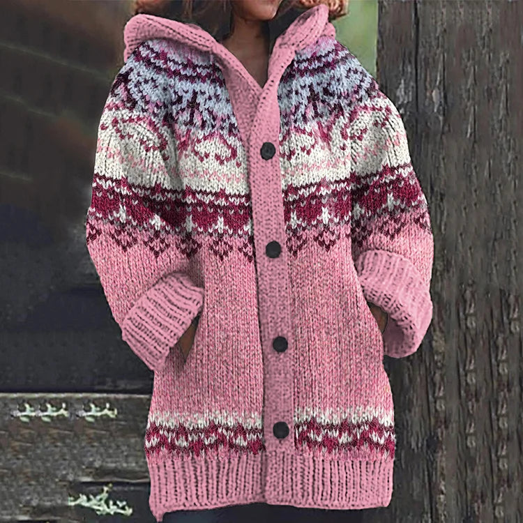 Martina | Fair Isle Kapuzenstrickjacke für Damen - Elle Zürich