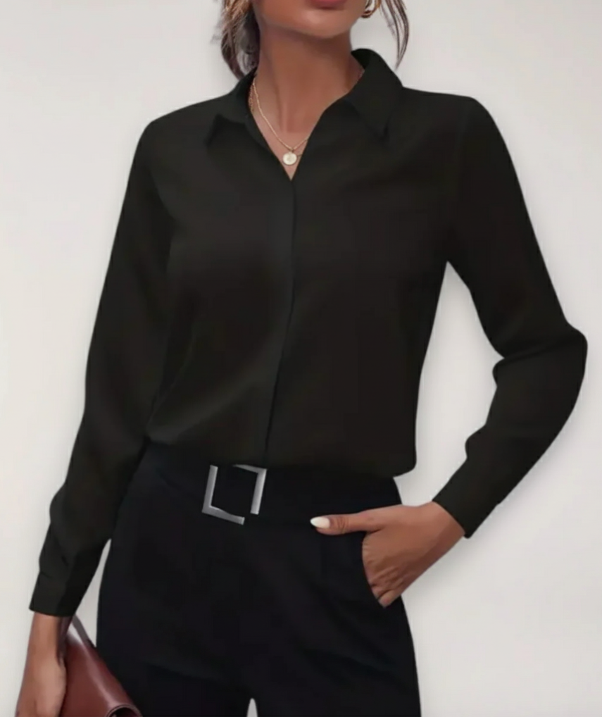 Brooklyn | Women’s Elegant Tailored Button-Up Work Blouse - Elle Zürich