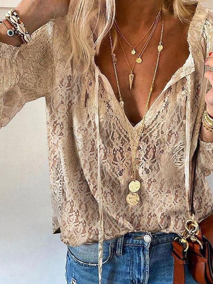 Tamara | Damen Elegante Boho-Bluse mit V-Ausschnitt - Elle Zürich