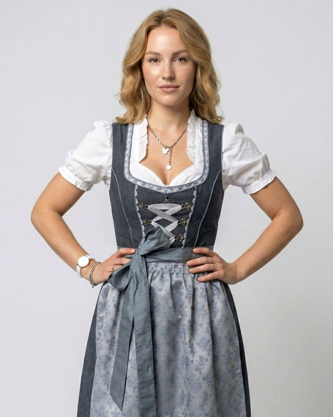 Damen Oktoberfest Dirndl Kleid 3-teiliges Trachten-Set