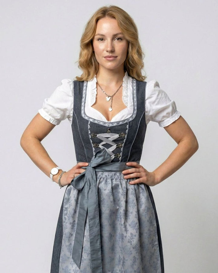 Damen Oktoberfest Dirndl Kleid 3-teiliges Trachten-Set