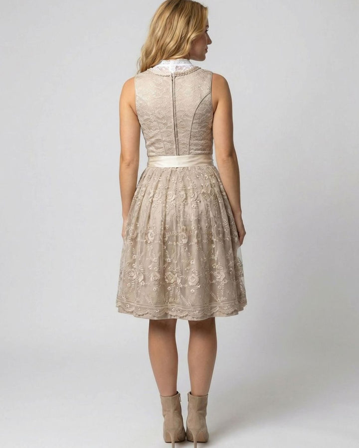 Damen Oktoberfest Dirndl Kleid Spitzenbluse Blumenmuster Midi