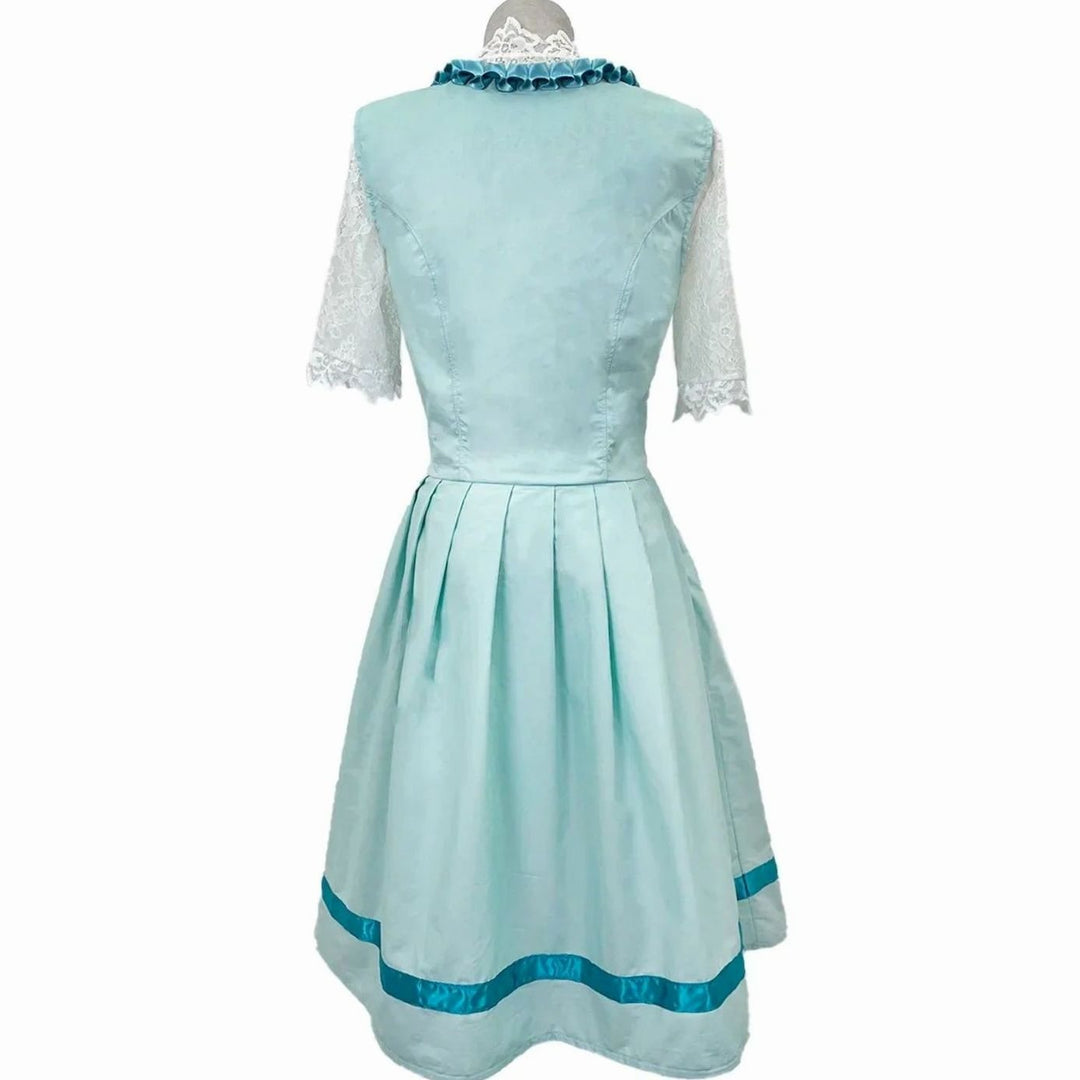 Damen Oktoberfest Dirndl Spitzenkleid Midi Schnürung