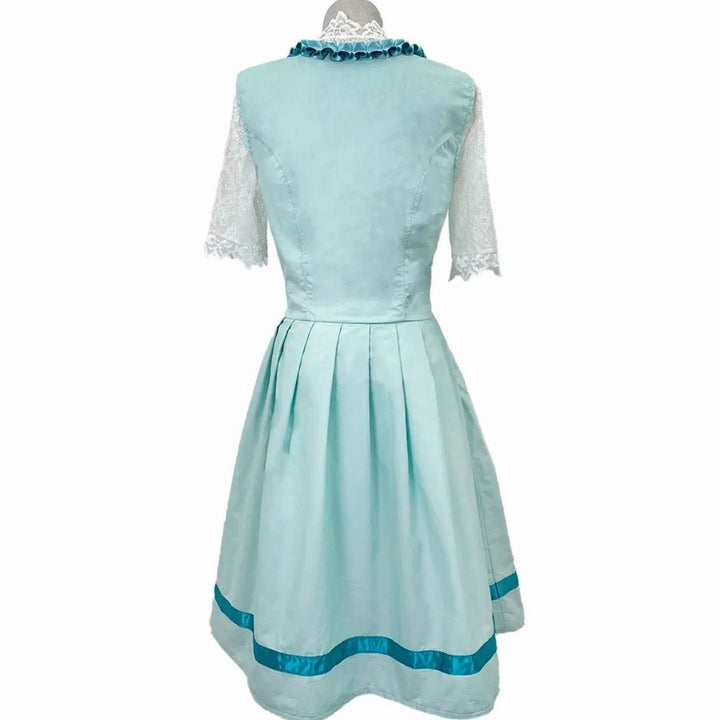 Damen Oktoberfest Dirndl Spitzenkleid Midi Schnürung