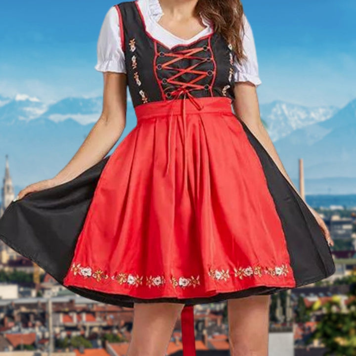 Damen Oktoberfest Dirndlkleid mit Schürze traditioneller Trachten-Look