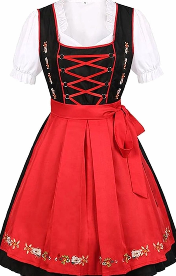 Damen Oktoberfest Dirndlkleid mit Schürze traditioneller Trachten-Look