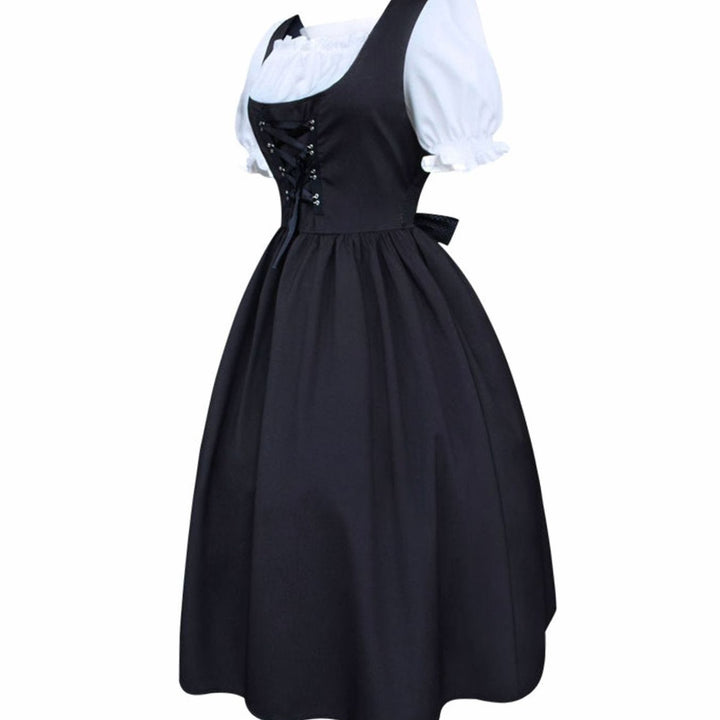 Damen Oktoberfest Dirndlkleid Schnürung Schürze Trachtenkleid