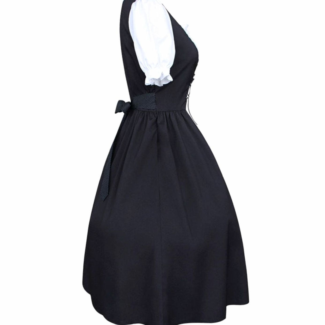 Damen Oktoberfest Dirndlkleid Schnürung Schürze Trachtenkleid